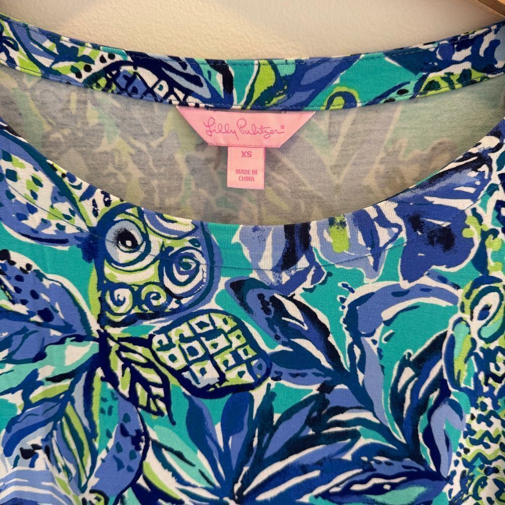 Lilly Pulitzer Lula Dress Bennet Blue Sneak a Peak Women's Size XS Preppy Beachy - Picture 9 of 10